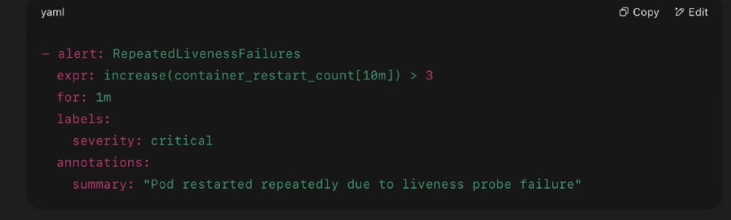 Alert Example for the Kubernetes 2025 Checklist