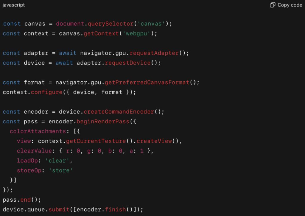 WebGPU API Basic rendering setup