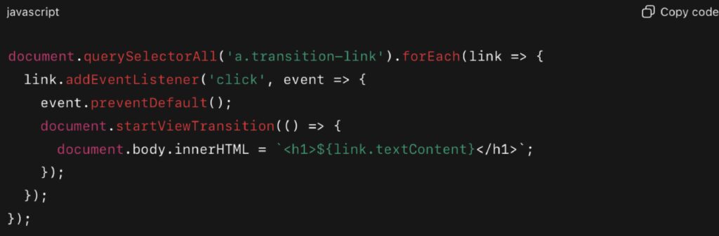 View Transitions API Example